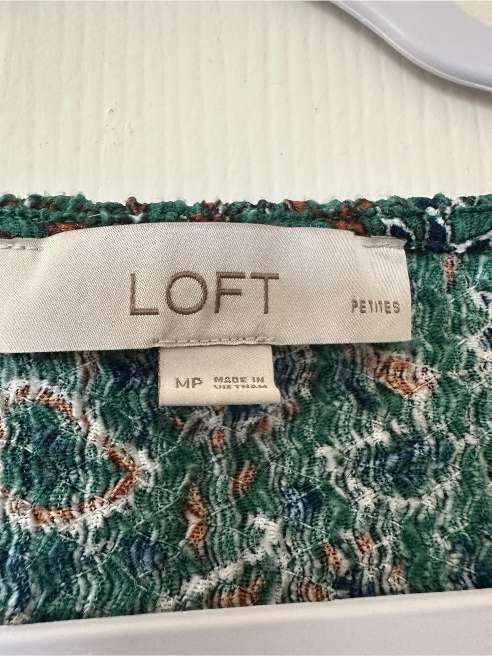 Loft Floral Paisley Crinkle Textured Half Puff Sleeve Blouse Top Size MP